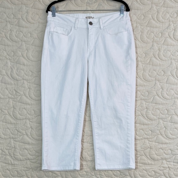 Riders by Lee White Capris Cotton Size 10 - Picture 1 of 10